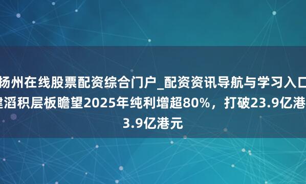 扬州在线股票配资综合门户_配资资讯导航与学习入口 建滔积层板瞻望2025年纯利增超80%，打破23.9亿港元